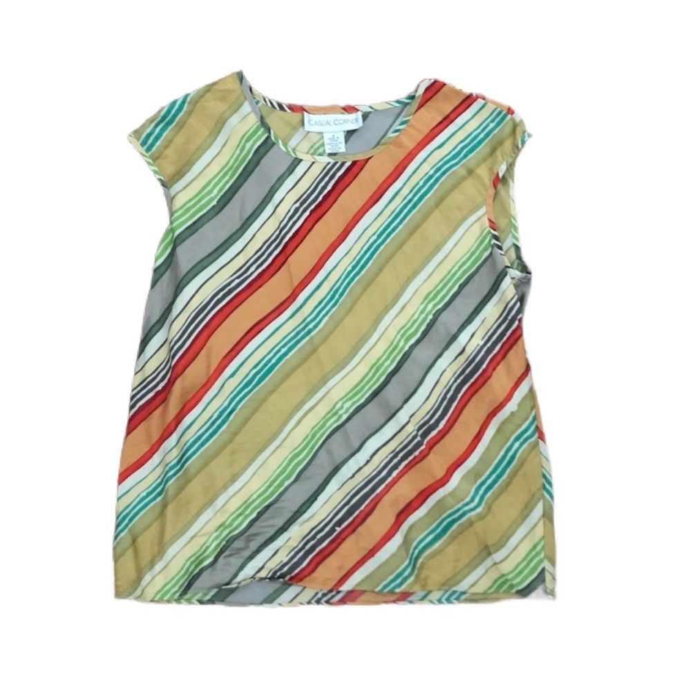 Silk vintage Striped Multicolor Women's Top
